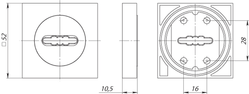 Накладка под сувальдный ключ SC.K.KM52 (SC KM) SN/CP-3 матовый никель/хром