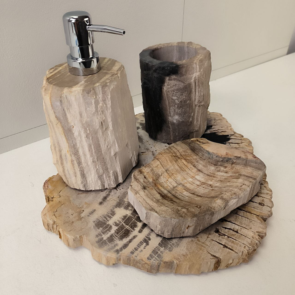 Набор из окаменелого дерева 4 предм Fossil Set NF-63284 поднос 149