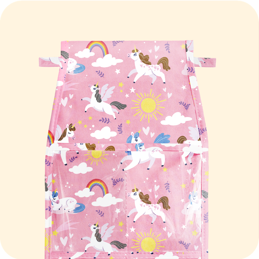 Кармашки для детского сада на липучке. Единороги принт