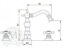 Смеситель для биде на 3 отверстия Migliore Arcadia ML.ARC-8325 схема