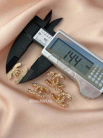 Пуговицы Шан. Золотые Лого 18 мм жемчуг/стеганая