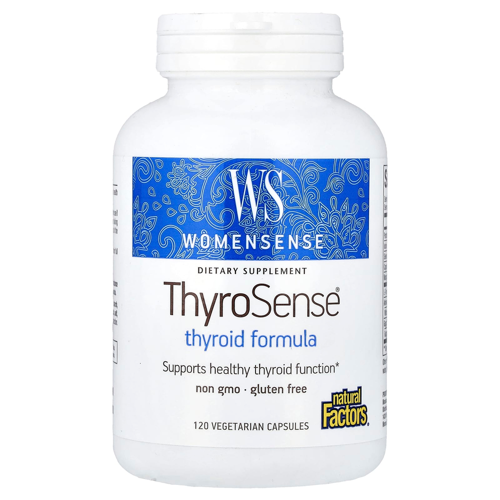 Natural Factors, WomenSense®, ThyroSense®, добавка для щитовидной железы, 120 вегетарианских капсул
