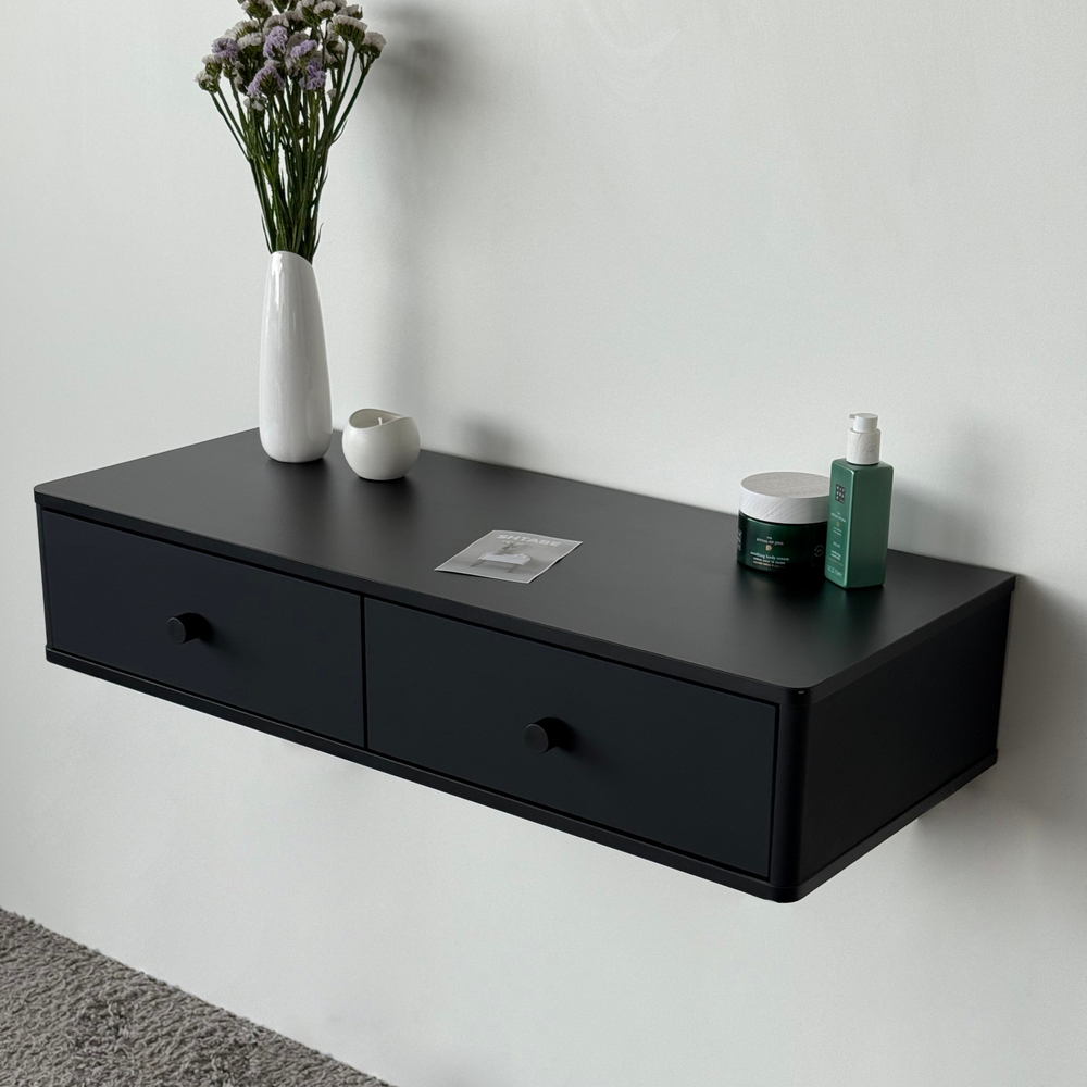 Подвесной туалетный столик консоль Royal 5310 эко (Черный-р.черная)