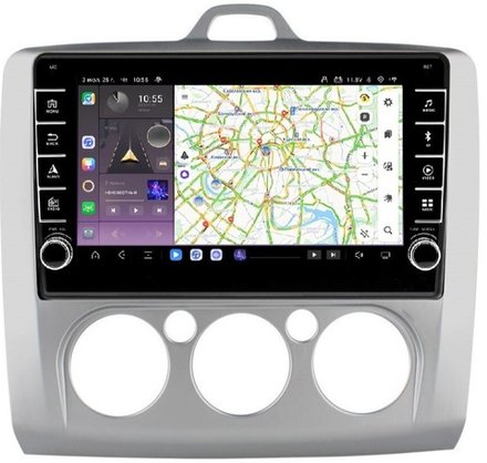 Магнитола для Ford Focus II 2004-2011 (кондиционер) - Carmedia OL-9201-M (кнопки и крутилки) Android 13, TS20, 6+128Гб, CarPlay, 4G SIM-слот