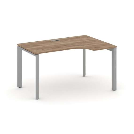 Style Project Стол рабочий эргономичный SN-59P.SPA-022(R) Дуб Табак/Металл Серый/Серебро Заглушка 15