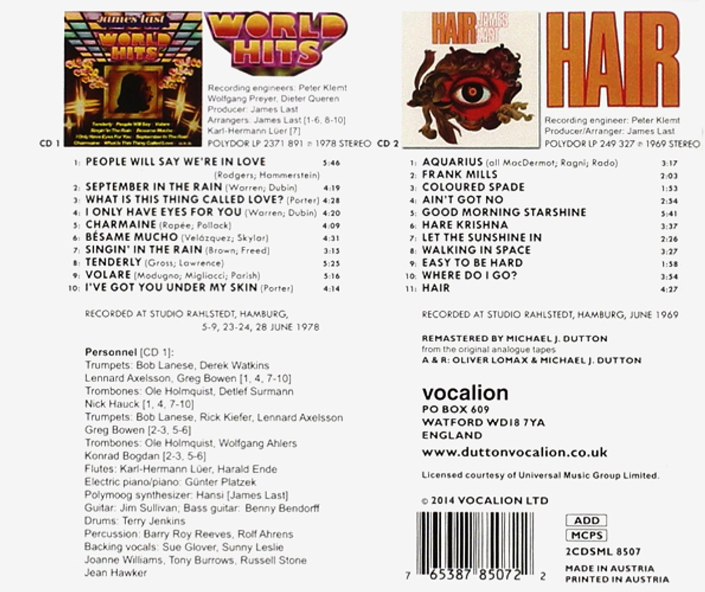 James Last / World Hits & Hair (2CD)