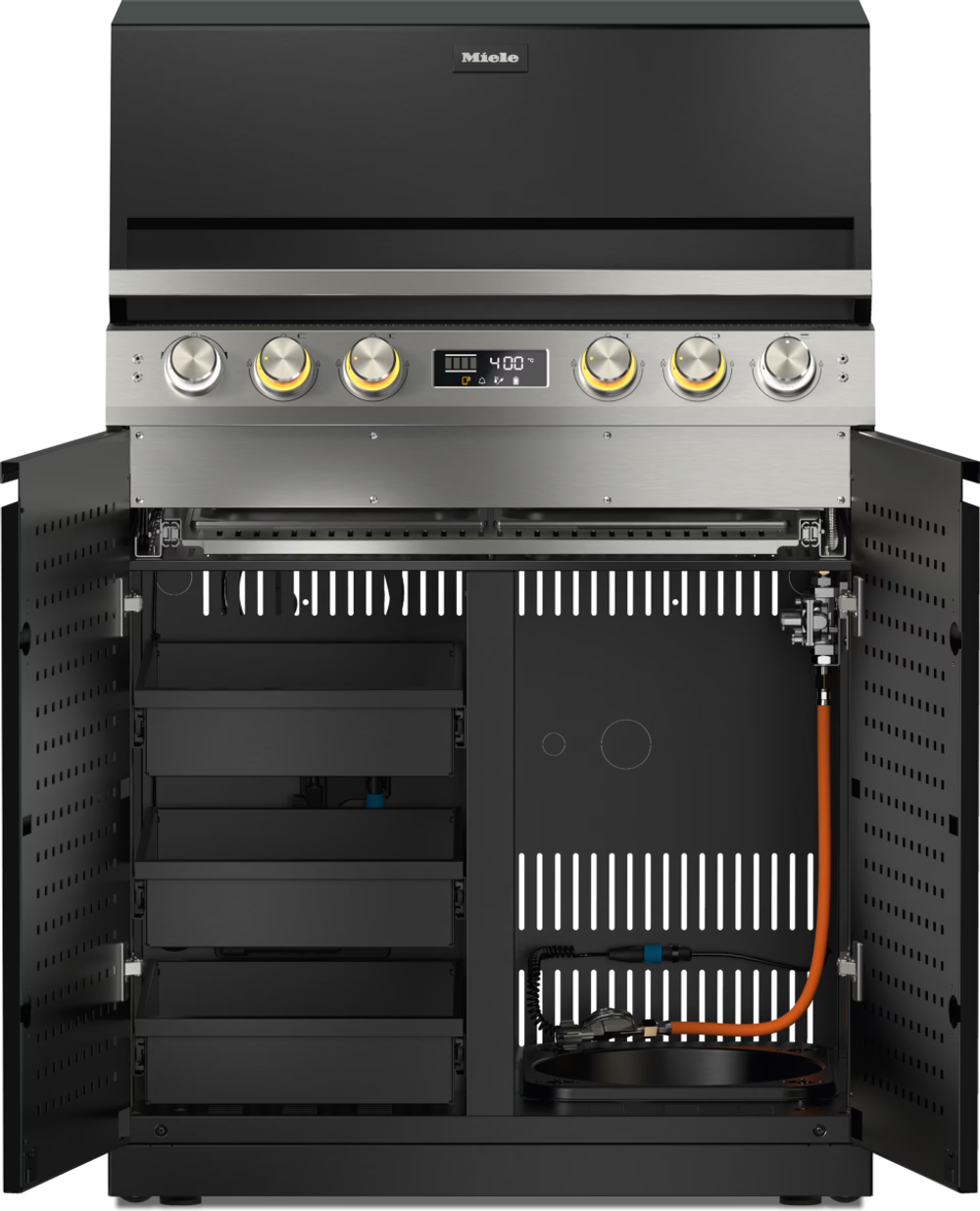 Уличный газовый гриль Miele Dreams – Fire Pro L 4P с ящиками сталь