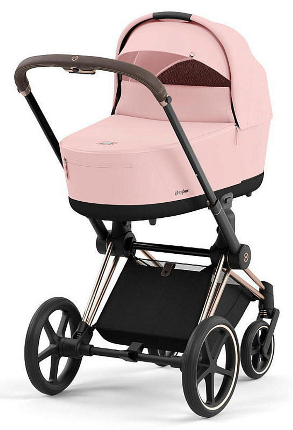 Коляска Cybex Priam IV Rosegold complete и автокресло Cloud G i-Size Fog Grey 3 в 1 Peach Pink