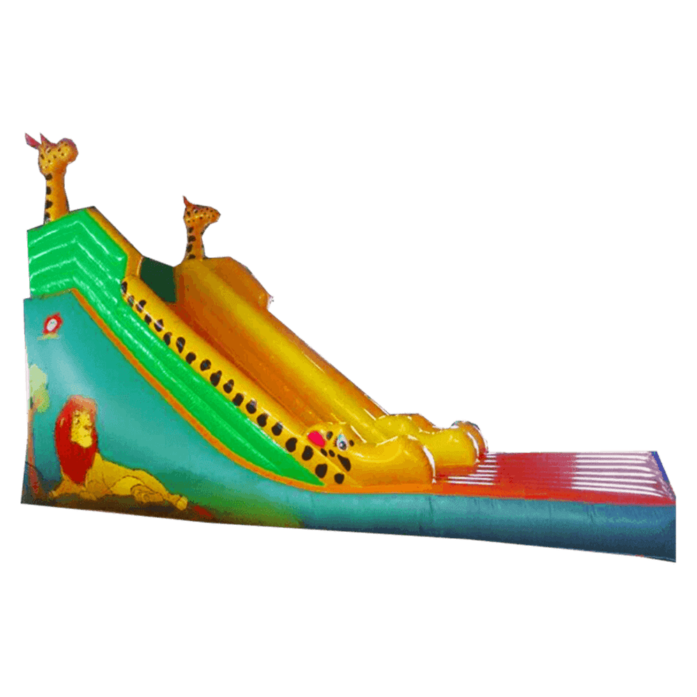 Коммерческий батут-горка "Царь зверей c жирафом"