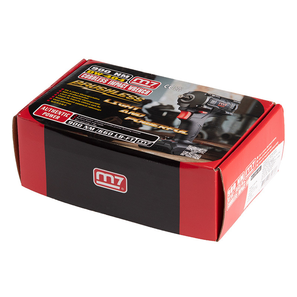 MIGHTY SEVEN (DW-404) Гайковерт аккумуляторный ударный 1/2", 900 Нм, 18 В, укороченный, без аккумулятора и ЗУ