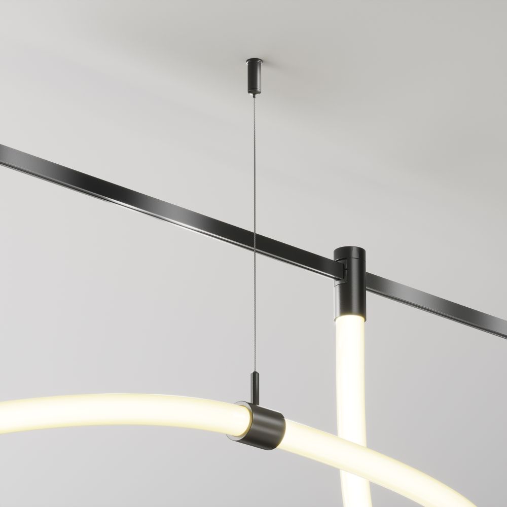 Потолочный коннектор с тросовым подвесом в шинопровод Maytoni Flarity   TRA154CSW-1B