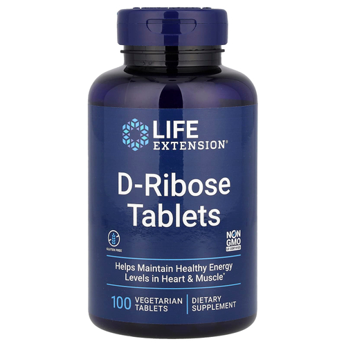 Life Extension, таблетки D-рибозы, 100 вегетарианских таблеток