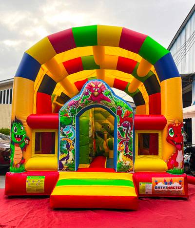Коммерческий надувной батут с крышей "Динозаврики" 5*4*4 м