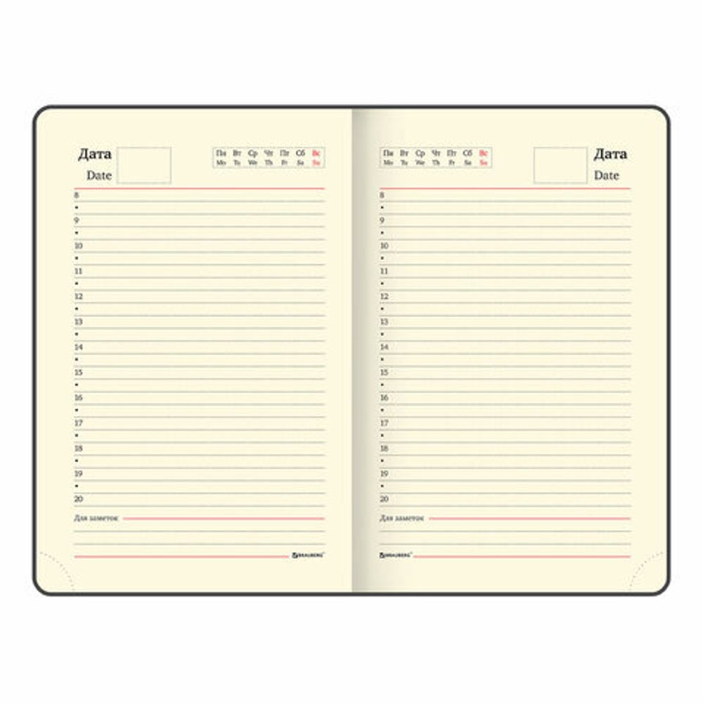 Ежедневник недатированный МАЛЫЙ ФОРМАТ 100x150 мм А6 BRAUBERG "Iguana", под кожу, 160 л., красный, 114468