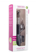 Чёрный вибратор Elephant со слоником для клиторальной стимуляции - 23 см. (Цвет: черный)