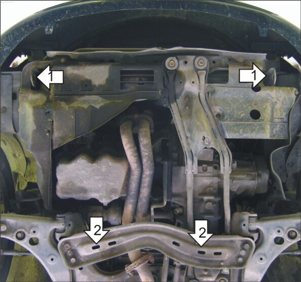 Защита картера Двигателя, КПП. 2 мм, Сталь. для Ford Escort 1995-2002 MOTODOR.00732