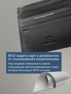 626 R - Портмоне с отделением на молнии и RFID защитой