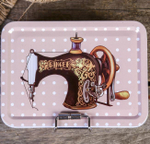 Шкатулка металл с ящичком "Швейная машинка" МИКС 4х12,5х9 см 3907648