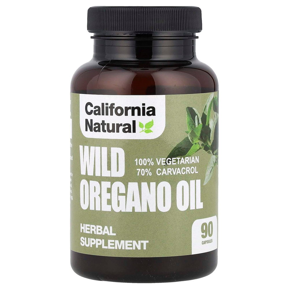 California Natural, масло дикого орегано, 90 вегетарианских капсул