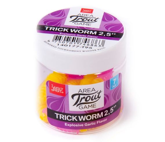 Слаги съедобные LJ Pro Series TRICK WORM 2,5in (6,35 см), цв. T95, 7 шт.
