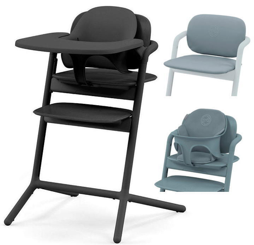 Стульчик для кормления Cybex Lemo 4 в 1 с мягкими чехлами Comfort Inlay Stunning Black/Stone Blue