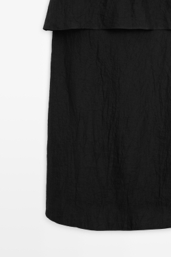Massimo Dutti Струящееся платье на бретельках из 100% льна, черный