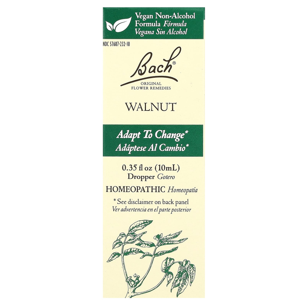 Bach, Original Flower Remedies, грецкий орех, 10 мл (0,35 жидк. унции)