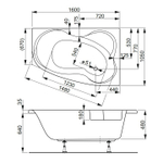Акриловая ванна Vagnerplast MELITE 160x105 Left