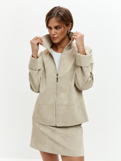 Куртка Сидни из экокожи в оттенке миндаля