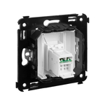 Компьютерная розетка RJ-45 в стену, кат.6А одинарная, "Avanti", "Белое облако"