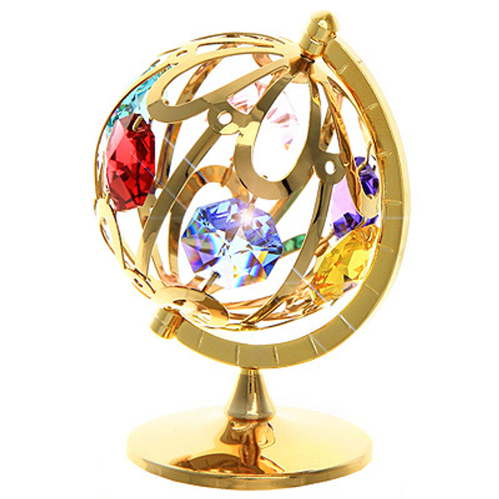 Фигурка декоративная Crystocraft Глобус с кристаллами Swarovski, 7 см