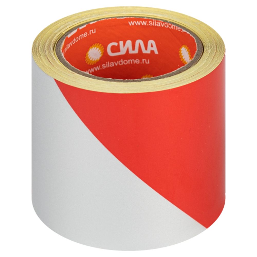 Светоотражающая лента СИЛА STRT-548RW красно-белая 5м х 48мм блистер