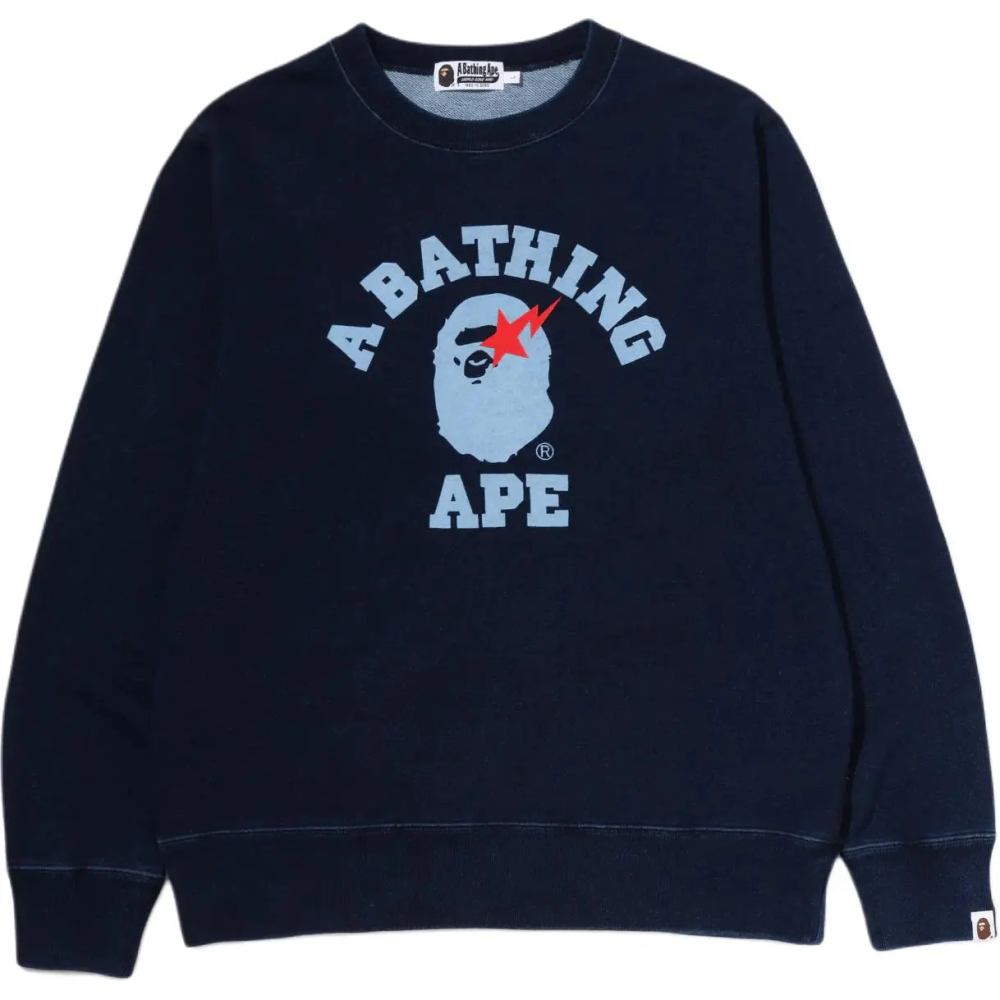 A Bathing Ape Bathing Ape Sweatshirts Long Sleeved Moderate No Fleece Lined Pullover Regular Edition 1m22 113 002