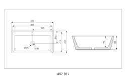 Раковина накладная ABBER Rechteck AC2201MB черная матовая