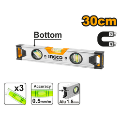 Уровень пузырьковый магнитный 30 см  INDUSTRIAL
