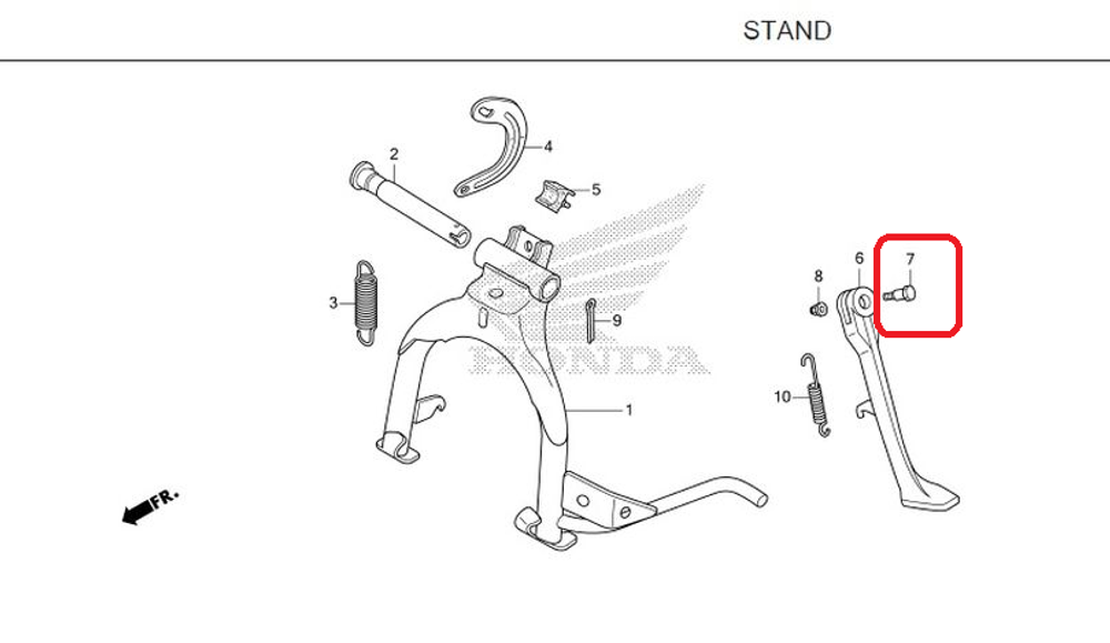 90107-GN1-010. SCREW, SIDE STAND PIVOT