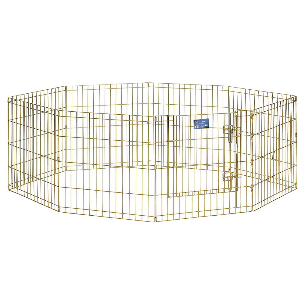Вольер MidWest для собак 8 панелей 61х61h см с дверью позолоченный цинк