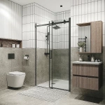 Душевая дверь Grossman Classic 110 100.K33.04.110.42.00 стекло прозрачное/профиль графит сатин