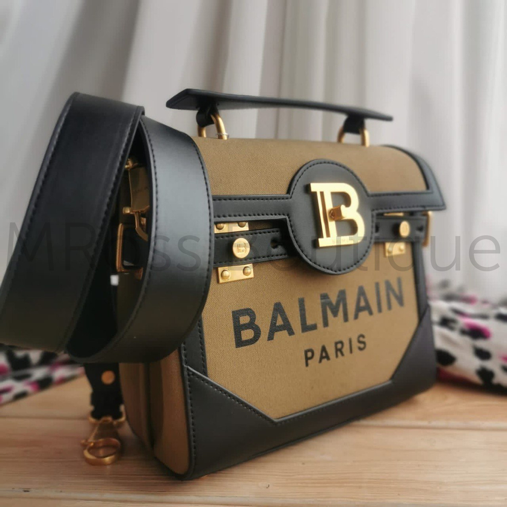 Текстильная коричневая сумка B-Buzz 23 Balmain