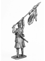 Оловянный солдатик Казак донского казачьего полка с трофейным французским знаменем