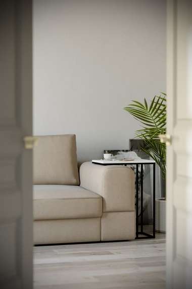 Стол придиванный Агами белый/чёрный