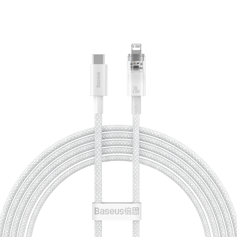 USB-C - Lightning Кабель Baseus Explorer STC Charging+Data 20W 2m - White