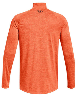 Мужская теннисная футболка теннисная Under Armour UA Tech 2.0 1/2 Zip M - orange blast/orange tropic