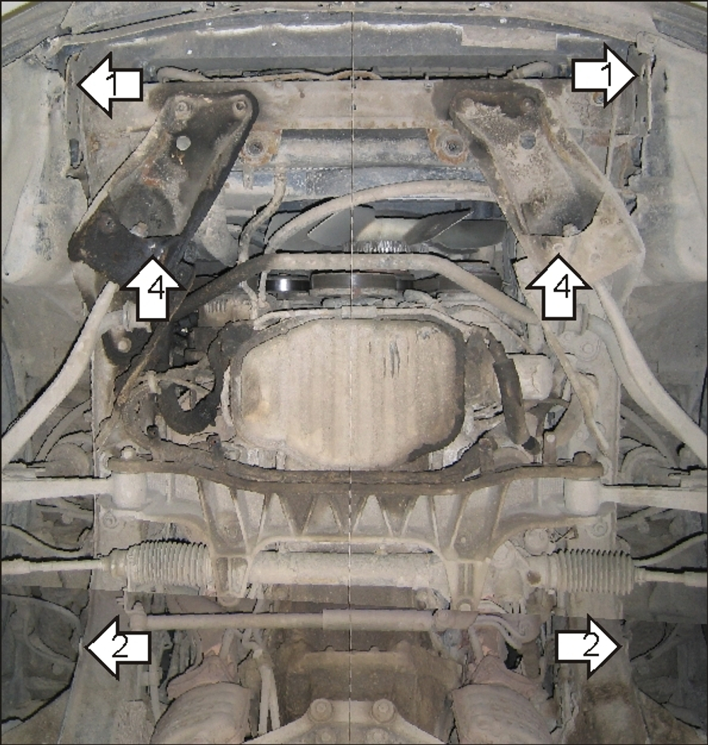 Защита картера Двигателя, КПП. 2 мм, Сталь. для Lexus LS 400 1994-2000 MOTODOR.05003