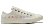 Converse Chuck Taylor All Star Flower Embroidery Anti-slip Wear Low Canvas Shoes Women's Rice White