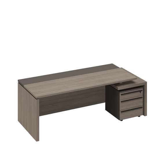 Стол руководителя с тумбой 3-ящичной с замком правый РС 120 ДЧ/ЛС