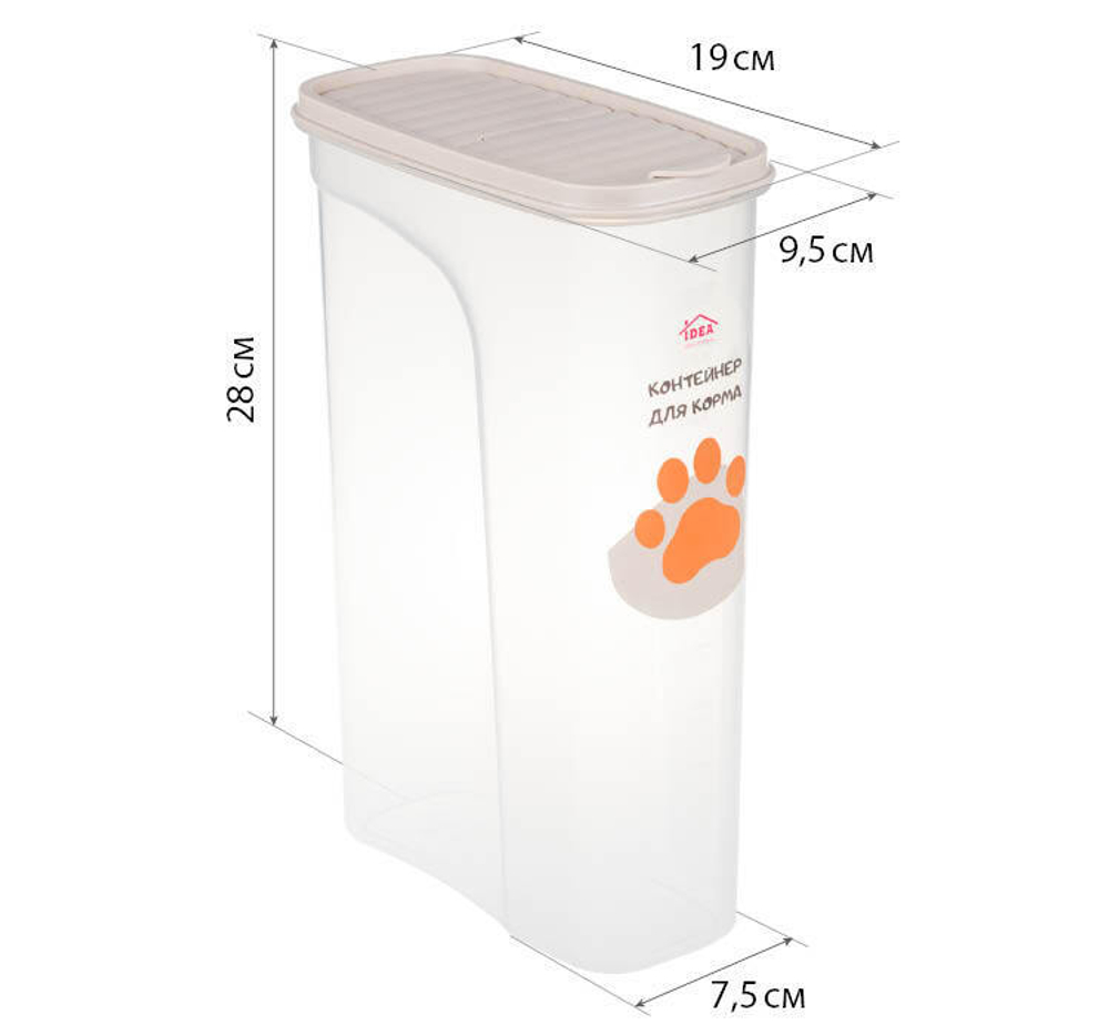 Контейнер для хранения корма для животных 3л БЭСТ М1821