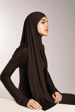 Хиджаб двухслойный Молик коричневый