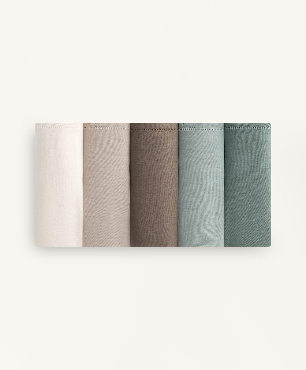 OYSHO Набор из пяти трусиков-стрингов из смесовой хлопковой ткани, норка