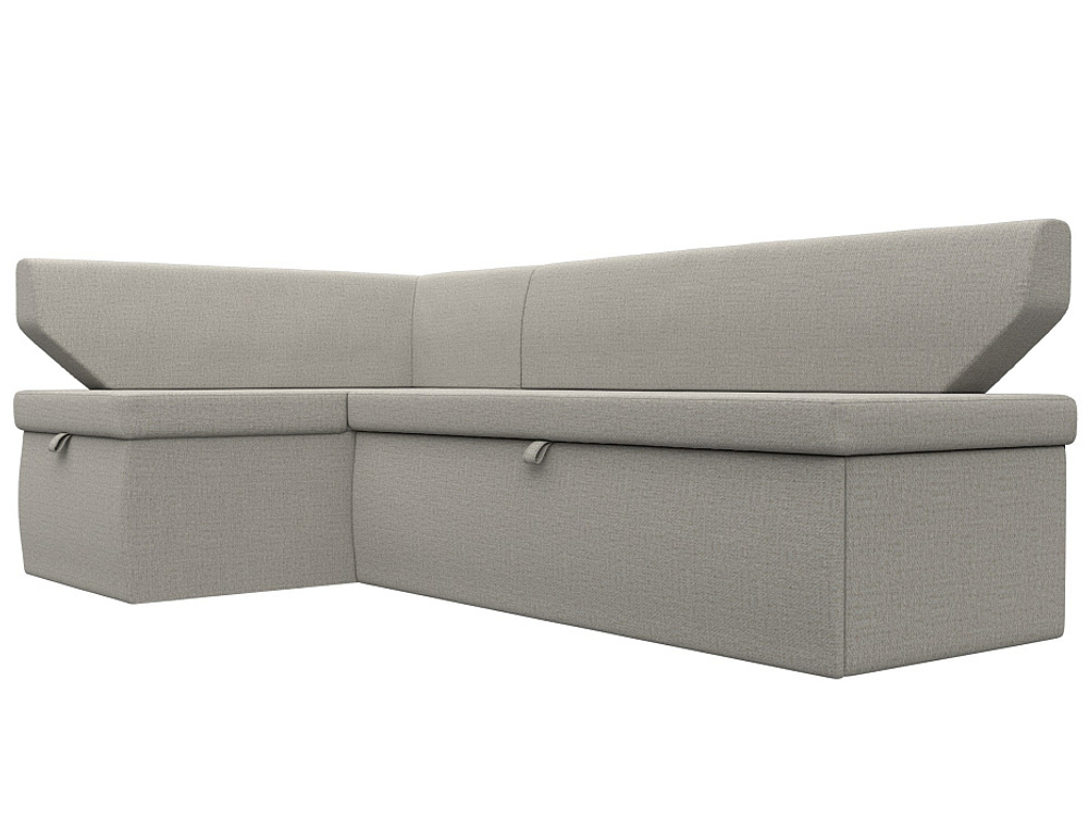 Диван кухонный угловой Омура левый угол, Амур 02 бежевый, Рогожка, 125895L